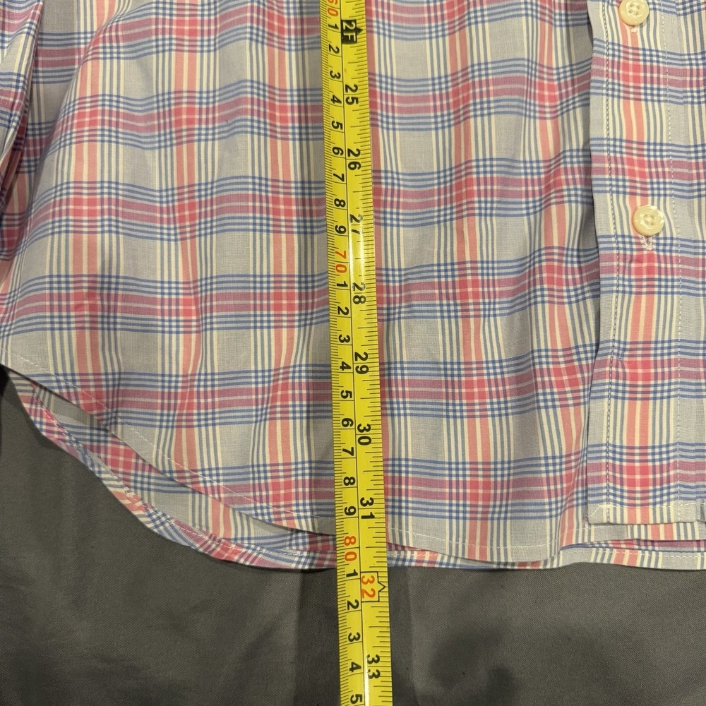 Gitman Bros Shirt Mens Large Blue/Pink Plaid 100% Cotton Made USA Button Down - Picture 6 of 8